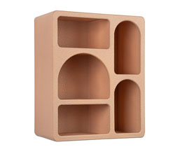 01.7009.0414 - Κομοδίνο ξύλο, χρώμα terracotta ανοιχτό, φινίρισμα ανάγλυφο
