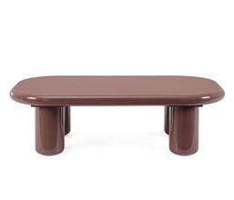 01.7009.0438: Coffee table, ξύλο glossy look, φινίρισμα βερνίκι πολυουρεθάνης, χρώμα κεραμιδί