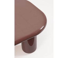 01.7009.0438: Coffee table, ξύλο glossy look, φινίρισμα βερνίκι πολυουρεθάνης, χρώμα κεραμιδί