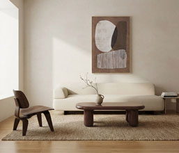 01.7009.0438: Coffee table, ξύλο glossy look, φινίρισμα βερνίκι πολυουρεθάνης, χρώμα κεραμιδί