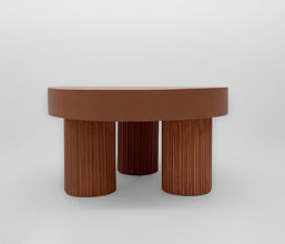 01.7009.0439: coffee table, ξύλο mindi χρώμα terracotta