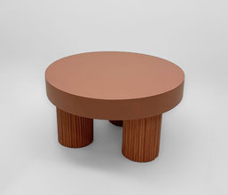 01.7009.0439: coffee table, ξύλο mindi χρώμα terracotta