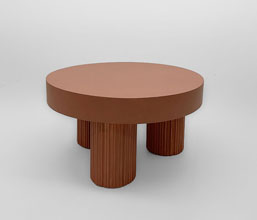 01.7009.0439: coffee table, ξύλο mindi χρώμα terracotta