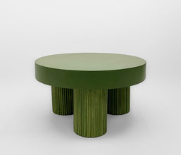 01.7009.0442: coffee table,  ξύλο mindi χρώμα πράσινο