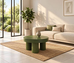 01.7009.0442: coffee table,  ξύλο mindi χρώμα πράσινο