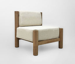 01.7149.0196 - Πολυθρόνα indoor ξύλο Mindi χρώμα Natural (ύψος καθίσματος 44εκ)
