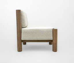 01.7149.0196: Πολυθρόνα indoor ξύλο Mindi χρώμα Natural (ύψος καθίσματος 44εκ)