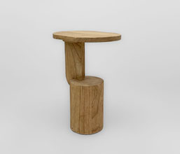 01.7149.0203 - Side table καπάκι οβάλ, indoor ξύλο mindi χρώμα natural
