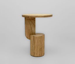 01.7149.0203: Side table καπάκι οβάλ, indoor ξύλο mindi χρώμα natural