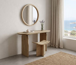 01.7149.0205: stool indoor, ξύλο Mindi  (ύψος καθίσματος 46εκ), χρώμα natural