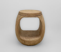 01.7149.0213 - Side table κομοδίνο, ξύλο mindi χρώμα natural (διάμετρος καπάκι 39εκ.)
