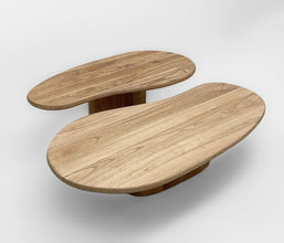 01.7149.0216: Coffee tables set2, ξύλο Mindi (130X68X30Y & 110Χ55X37Υ)