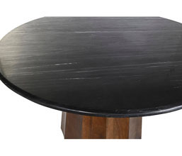 01.7308.0264: Δ.120 Ροτόντα καπάκι μάρμαρο μαύρο, βάση ξύλο Mango