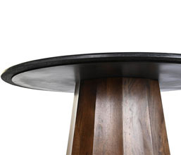 01.7308.0264: Δ.120 Ροτόντα καπάκι μάρμαρο μαύρο, βάση ξύλο Mango