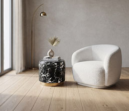 01.7308.0271: side table μέταλλο σχέδιο μάρμαρο μαύρο