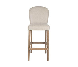 01.7308.0332: Βar stool με πλάτη ξύλο ντεκαπέ - δέρμα (ύψος καθίσματος 75εκ.)