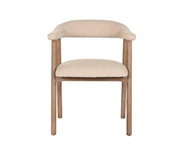 01.7308.0337: Πολυθρόνα Dining, ξύλο Φλαμουριά, φινίρισμα ντεκαπέ, ύφασμα συνθετικό (ύψος καθίσματος 48εκ.)