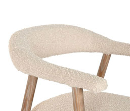 01.7308.0337: Πολυθρόνα Dining, ξύλο Φλαμουριά, φινίρισμα ντεκαπέ, ύφασμα συνθετικό (ύψος καθίσματος 48εκ.)