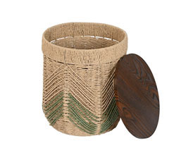 01.7308.0345: Καλάθι rattan - Side table, καπάκι ξύλο