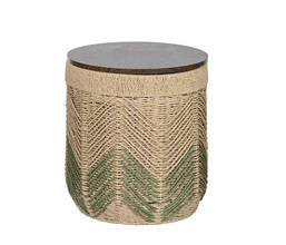 01.7308.0346 - Καλάθι rattan - Side table, καπάκι ξύλο

