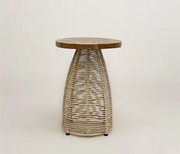 01.7317.0036: side table βάση banana rope με καπάκι ξύλο teak