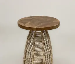 01.7317.0036: side table βάση banana rope με καπάκι ξύλο teak