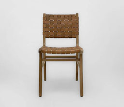 01.7339.0337: καρέκλα Syros ξύλο teak με δέρμα (ύψος καθίσματος 47εκ.)