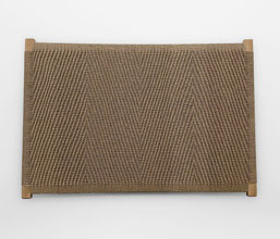 01.7339.0342 - κεφαλάρι διπλό κρεμαστό ξύλο teak με twisted wicker σχέδιο γραμμικό, πάχος 5εκ. 
