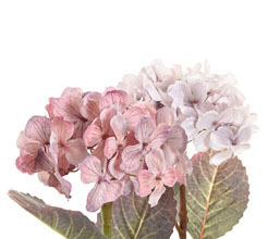 02.7308.0211: Γλαστράκι γυαλί με ορτανσία, ύφασμα