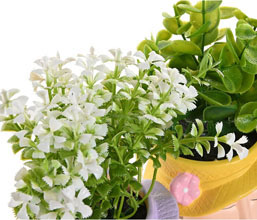 02.7308.0222: Γλαστράκι κεραμικό με λουλούδια