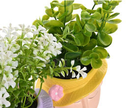 02.7308.0223: Γλαστράκι κεραμικό με λουλούδια