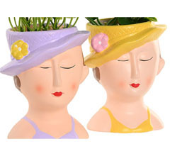 02.7308.0223: Γλαστράκι κεραμικό με λουλούδια