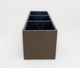 02.7323.0084: Ζαρντινιέρα Cement Fiber με τρεισ πλαστικές γλάστρες, Indoor & Outdoor - Frost Resistant - Waterproof