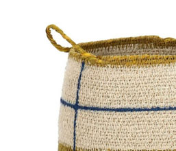 09.7009.0162: Διακοσμητικό καλάθι ψάθα, χειροποίητο natural