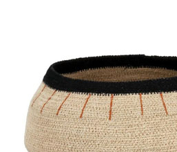 09.7009.0164: Διακοσμητικό καλάθι ψάθα, χειροποίητο natural