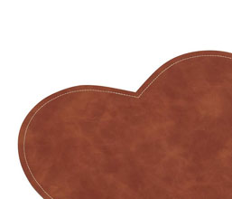 13.7278.0024: Σουπλά καφέ σχήμα καρδιάς, συνθετικό δέρμα