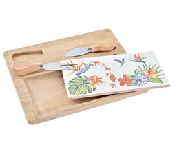 13.7308.0285: Σετ σερβιρίσματος τυριού, ξύλο - κεραμικό 