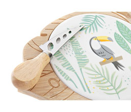 13.7308.0320: Σετ σερβιρίσματος τυριού, ξύλο bamboo - κεραμικό 