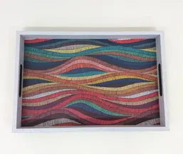 14.6759.0006: δίσκος ξύλο ελιά σχέδιο πολύχρωμος