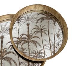 14.7050.0022 - Διακοσμητικός δίσκος φοίνικες, ασημί bronze

