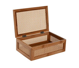 14.7308.0084: Κουτί ξύλο bamboo - rattan