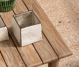 15.7009.0559: Βάζο stoneware τετράγωνο λευκό