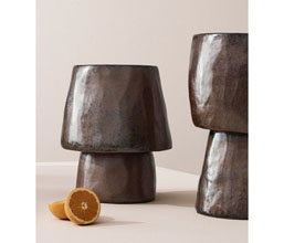 15.7009.0560: Βάζο stoneware καφέ