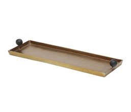 15.7050.0988 - Διακοσμητικός δίσκος χρυσός με μαύρα χερούλια

