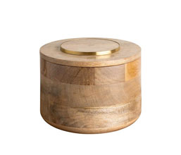 15.7075.0127 - Διακοσμητικό κουτί ξύλο Mango με λεπτομέρεια μέταλλο

