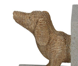 15.7138.0395: Set2 βιβλιοστάτες σκυλάκι, ρητίνη - πέτρα