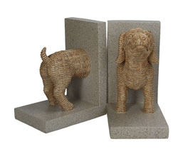 15.7138.0395: Set2 βιβλιοστάτες σκυλάκι, ρητίνη - πέτρα