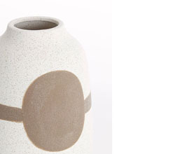 15.7277.0107: Διακοσμητικό βάζο κεραμικό matt cream brown