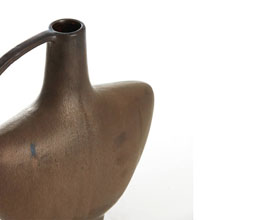 15.7277.0108: Βάζο κεραμικό χρώμα καφέ - bronze
