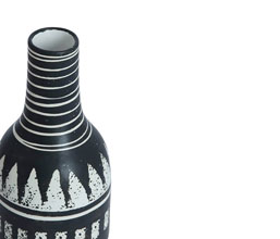 15.7277.0134: Βάζο κεραμικό μαύρο άσπρο